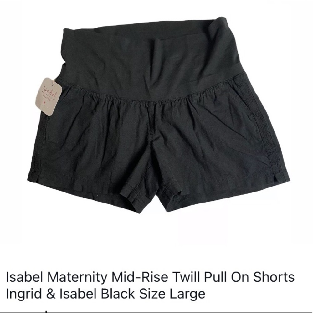 NWT!! Isabel Maternity Twill Shorts Large Black
